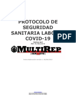 Protocolo de Seguridad Sanitaria Laboral Covid 19 Multirep