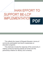 Bayanihan Effort To Support Be-Lcp Implementation