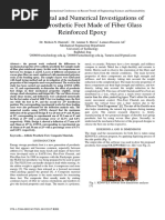 Experimental and Numerical Investigations of Athletic Prosthetic Feet Made of Fiber Glass Reinforced Epoxy