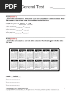 Unit 5-7 General Test: (AUDIO 1)