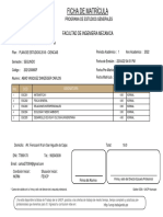 Facultad de Ingenieria Mecanica: Programa de Estudios Generales