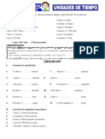 Ficha Practica Unidades de Tiempo de Matemática 6° Grado