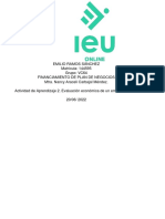 Actividad de Aprendizaje 2. Evaluación Económica de Un Emprendimiento