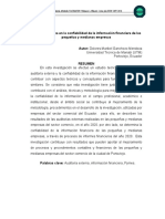 Auditoría Externa en La Confiabilidad de La Información Financiera de Las Pequeñas y Medianas Empresas