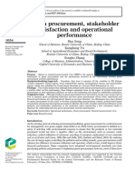 Green Procurement, Stakeholder Satisfaction and Operational Performance