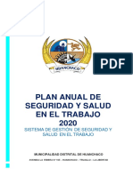 Plan Anual de Seguridad y Salud en El Trabajo - MDH 2020