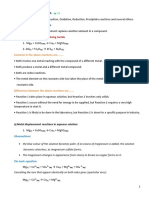 Edexcel AS Chemistry Note 3 - Different Types of Reaction