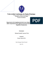 Importancia de La Implementación de Un Sistema de Gestión de Salud Ocupacional