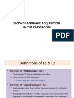 Second Language Acquisition in The Class