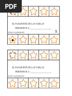 Pasaporte Tablas de Multiplicar