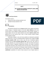 Lab 7 Determination of Cation Exchange Capacity and Base Saturation