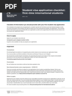 Student Visa Application Checklist - First-Time International Students