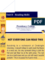 Unit II - Reading Skills: Presidency College