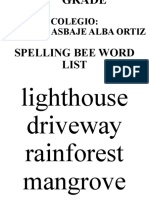 Spelling Bee Word List