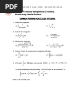 Exa-Parcial-Cálculo Integral 2022-1