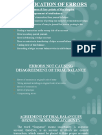 Specimen & Key Points of The Chapter: Errors Causing Disagreement of Trial Balance