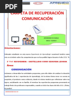 Carpeta de Recuperación 3° y 4° Comunicación Final