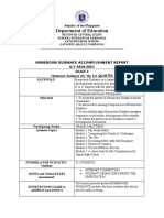 Homeroom Guidance Accomplishment Report