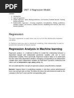 Regression: UNIT - V Regression Model