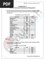 Assignment-2: MCA204 Financial Accounting and Management