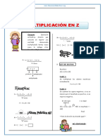 Multiplicación de Números Enteros para Primero de Secundaria 15 de Junio