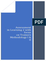 Assessment in Learning 2 With Focus On Trainers Methodology I & II