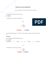 Ejercicios de Densidad