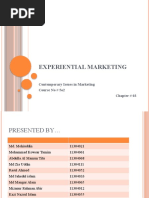 Experiential Marketing: Contemporary Issues in Marketing Course No # 5o2 Chapter # 03