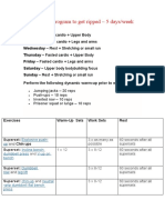 Workout Program To Get Ripped - 5 Days/week: Perform The Following Dynamic Warm-Up Prior To Each Session