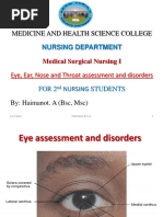 Eye, Ear, Nose and Throat Assessment and Disorders Final PPT, Nursing