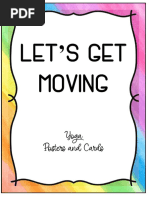 Lets Get Moving Yoga Posters and Cards Female A