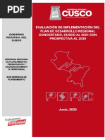 Documento de Evaluación Del PDRC, Cusco Al 2021 Con Prospectiva Al 2030