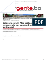 Seis Zonas de El Alto Están en Emergencia Por Contaminación Ambiental - Urgentebo