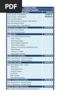 Company Name Cost Sheet Template Description Amount: Raw Materials Consumed