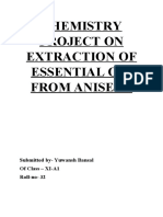 Chemistry Project On Extraction of Essential Oil From Aniseed