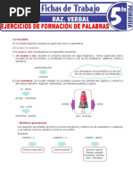 Ejercicios de Formación de Palabras para Quinto Grado de Primaria