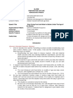 ELC590 Persuasive Speech Outline