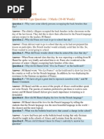 The Last Lesson Short Answer Type Questions: 3 Marks (30-40 Words)