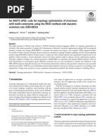 An ANSYS APDL Code For Topology Optimization of Structures With Multi-Constraints Using The BESO Method With Dynamic Evolution Rate (DER-BESO)