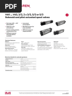 V60 ... V63, 3/2, 2 X 3/2, 5/2 or 5/3 Solenoid and Pilot Actuated Spool Valves