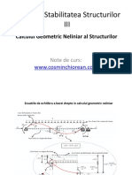 Statica Si Stabilitatea Structurilor III: Calculul Geometric Neliniar Al Structurilor