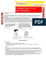 La Idea Principal y Las Secundarias para Sexto de Primaria