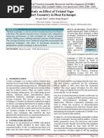 Study On Effect of Twisted Tape Insert Geometry in Heat Exchanger