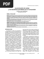 La Promoción de Ventas y Los Beneficios Percibidos Por El Consumidor