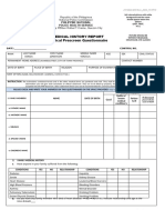 Medical History Report Medical Prescreen Questionnaire: Philippine National Police Health Service