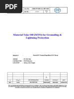 Material Take Off (MTO) For Grounding & Lightning Protection