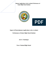 Impact of Entertainment Applications To The Academic Performance of Senior High School Students