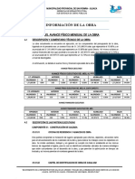 A. Informacion Del Avance Fisico Mensual de La Obra