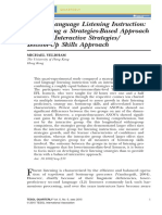 Second Language Listening Instruction: Comparing A Strategies-Based Approach With An Interactive Strategies/ Bottom-Up Skills Approach