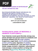 Relationship Between Primary Metabolism and Secondary Metabolite Accumulation